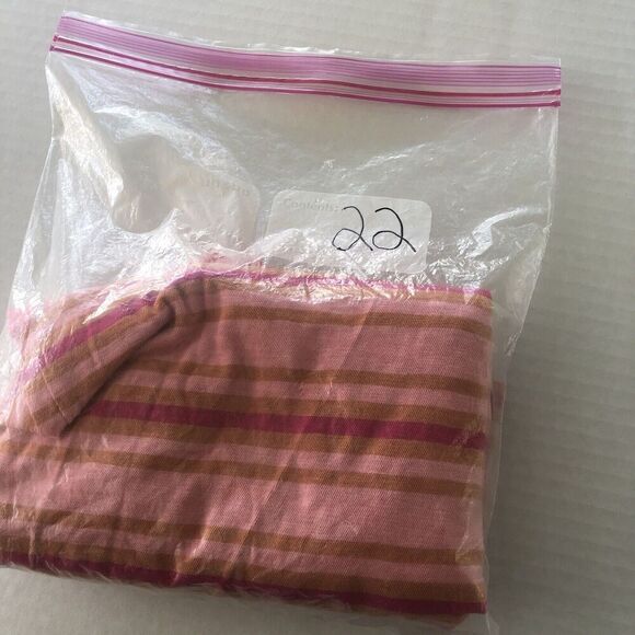 J Crew Slub Tee Knit Goods Pink Orange Stripe 3/4 Sleeve Top Sz M A22 - Picture 4 of 4